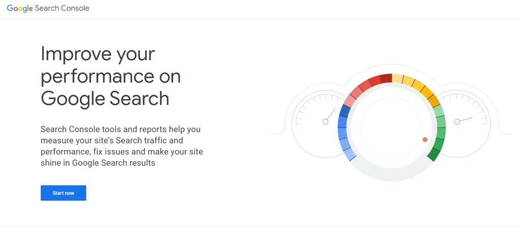 homepage of Google Search Console