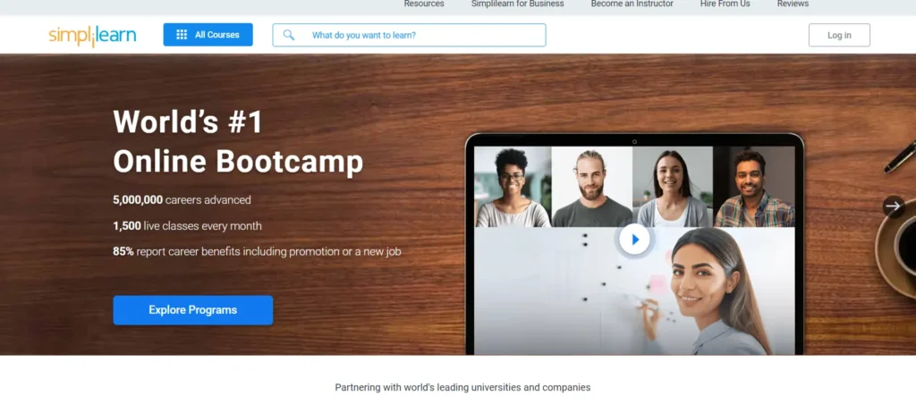 homepage of simplilearn